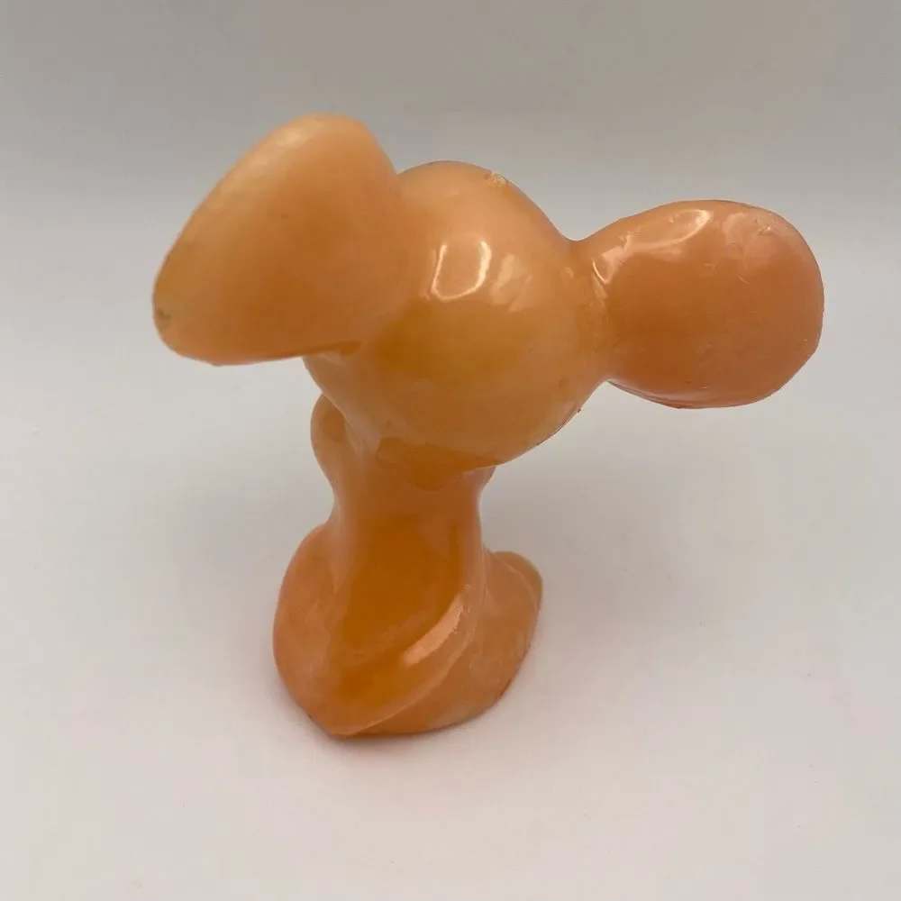 Vintage Figurine Mouse Holding Flower & Candle – Whimsical Collectible Décor